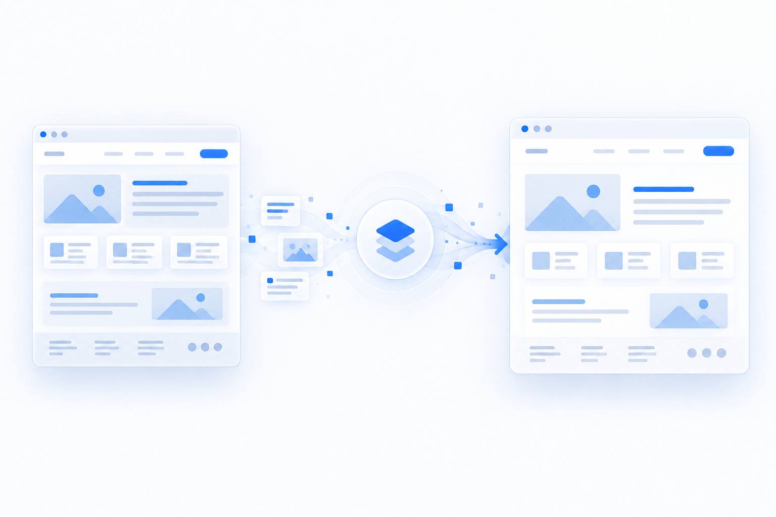 An old website rebuilt into a matching new one, page for page