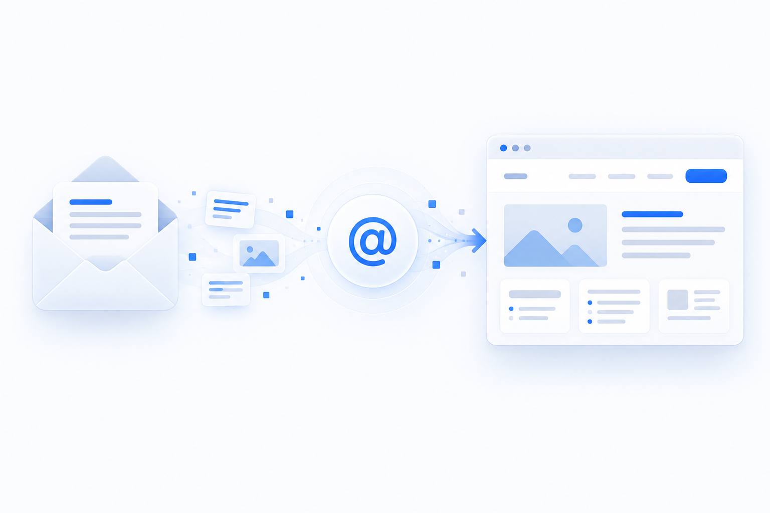 An email with a change request turning into an updated web page